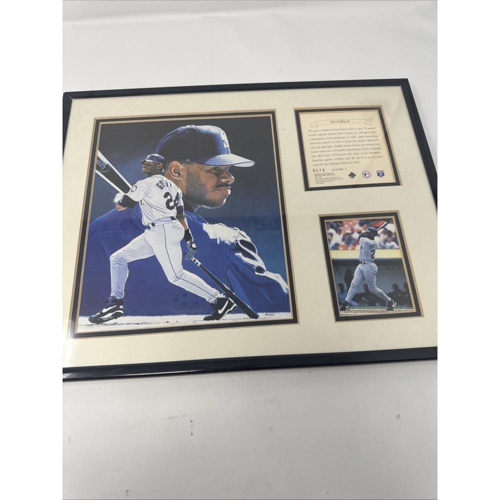 Vintage Ken Griffey Jr Seattle Mariners Limited Lithograph #0571 Framed